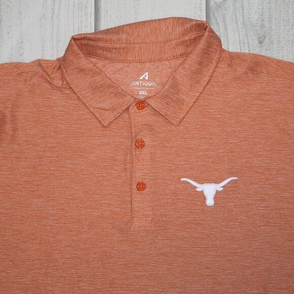 Texas Longhorns Antigua Heather Orange Par 3 Polo - Men's - Picture 2 of 7